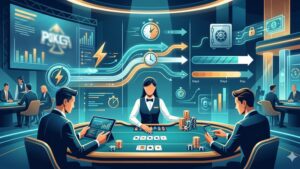 Современная иллюстрация платежных систем и финансовых инструментов для игры в покер с высокими ставками